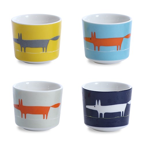 Set of 4 Egg Cups Mr Fox